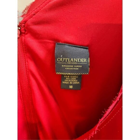 Torrid Outlander Series Red Satin Dress sz 18 EUC - Picture 5 of 8